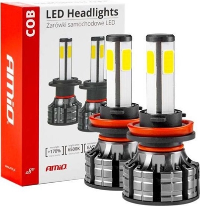 Picture of AMiO arówki samochodowe led cob 4side amio h8/h9/h11