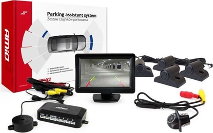 Attēls no AMiO Zestaw czujników parkowania tft01 4,3" z kamer hd-305-led 4 sensory czarne truck