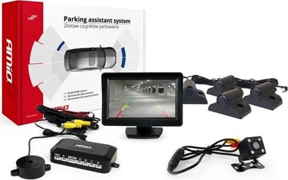 Attēls no AMiO Zestaw czujników parkowania tft01 4,3" z kamer hd-315-led 4 sensory czarne truck