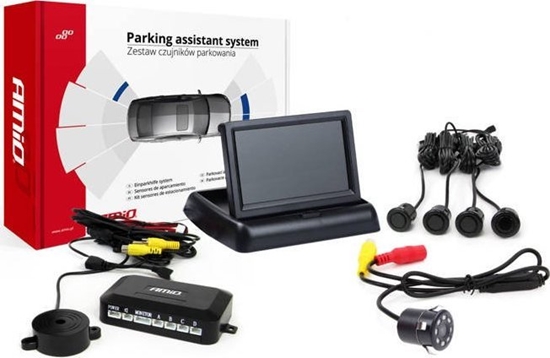 Picture of AMiO Zestaw czujników parkowania tft02 4,3" z kamer hd-307-ir 4 sensory czarne "gold"