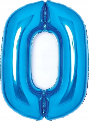Attēls no AMSCAN Balon foliowy cyfra 0 niebieska 47x66cm 9914050