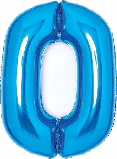 Picture of AMSCAN Balon foliowy cyfra 0 niebieska 47x66cm 9914050