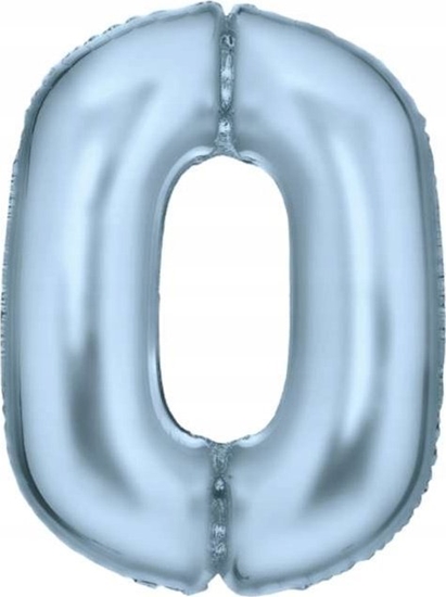 Изображение AMSCAN Balon foliowy cyfra 0 satynowy pastelowy niebieski 86cm spakowany 9917332