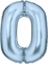 Изображение AMSCAN Balon foliowy cyfra 0 satynowy pastelowy niebieski 86cm spakowany 9917332