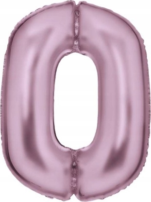 Attēls no AMSCAN Balon foliowy cyfra 0 satynowy pastelowy ró 86cm spakowany 9917322