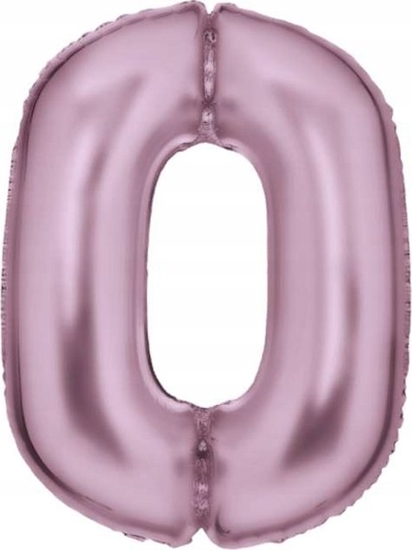Изображение AMSCAN Balon foliowy cyfra 0 satynowy pastelowy ró 86cm spakowany 9917322