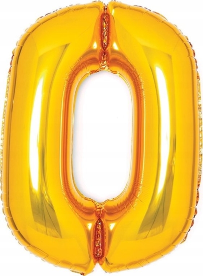 Изображение AMSCAN Balon foliowy cyfra 0 zota 47x66cm