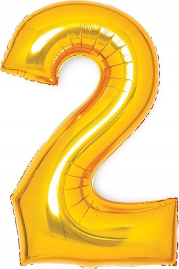 Изображение AMSCAN Balon foliowy cyfra 2 zota 51x66cm 9913207