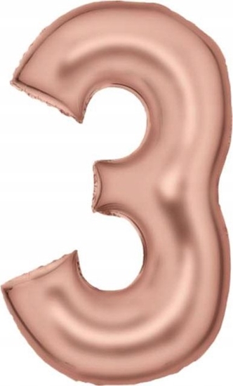 Изображение AMSCAN Balon foliowy cyfra 3 satynowy róowe zoto 86cm 9917315