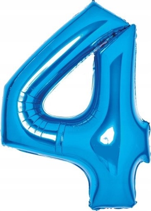 Изображение AMSCAN Balon foliowy cyfra 4 niebieska 51x66cm 9914054