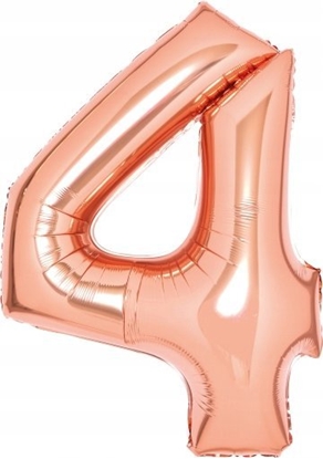 Изображение AMSCAN Balon foliowy cyfra 4 róowe zoto 51x66cm 9913219