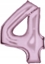 Изображение AMSCAN Balon foliowy cyfra 4 satynowy pastelowy ró 86cm spakowany 9917326