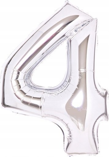 Picture of AMSCAN Balon foliowy cyfra 4 srebrna 51x66cm 9913229