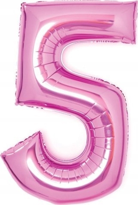 Изображение AMSCAN Balon foliowy Cyfra 5 róowa 52x66cm N26 zapakowany 9914045