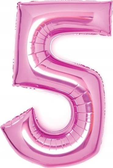 Изображение AMSCAN Balon foliowy Cyfra 5 róowa 52x66cm N26 zapakowany 9914045