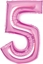 Изображение AMSCAN Balon foliowy Cyfra 5 róowa 52x66cm N26 zapakowany 9914045
