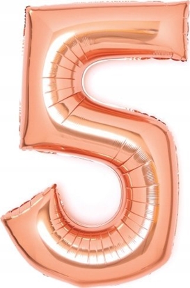 Attēls no AMSCAN Balon foliowy cyfra 5 róowe zoto 52x66cm 9913220