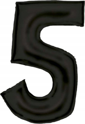 Изображение AMSCAN Balon foliowy cyfra 5 satynowa czarna 86cm N34 spakowany 9917307