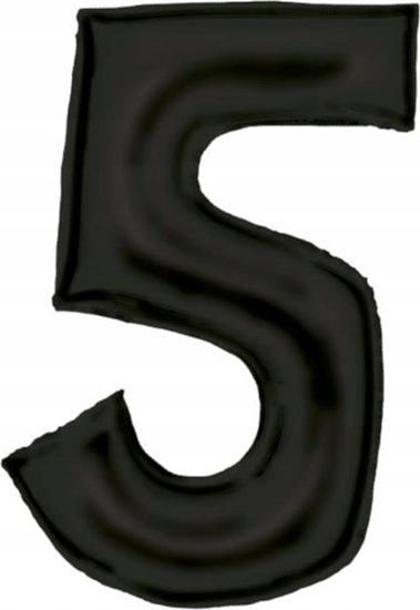 Изображение AMSCAN Balon foliowy cyfra 5 satynowa czarna 86cm N34 spakowany 9917307