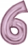 Изображение AMSCAN Balon foliowy cyfra 6 satynowy pastelowy ró 86cm spakowany 9917328