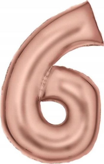 Изображение AMSCAN Balon foliowy cyfra 6 satynowy róowe zoto 86cm 9917318