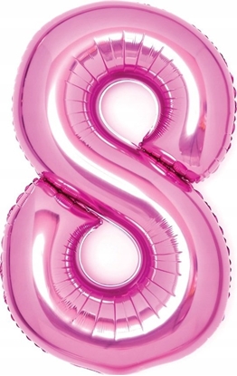 Attēls no AMSCAN Balon foliowy Cyfra 8 róowa 49x66cm N26 zapakowany 9914048