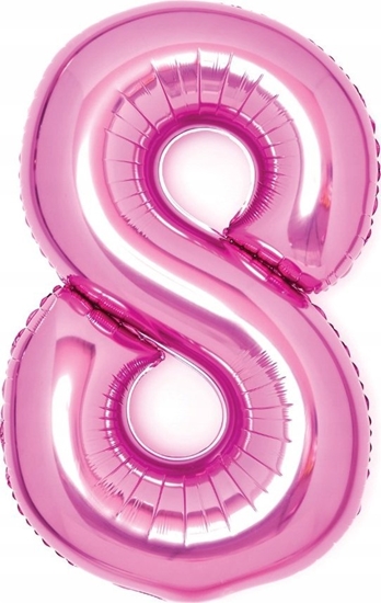 Изображение AMSCAN Balon foliowy Cyfra 8 róowa 49x66cm N26 zapakowany 9914048