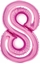 Attēls no AMSCAN Balon foliowy Cyfra 8 róowa 49x66cm N26 zapakowany 9914048