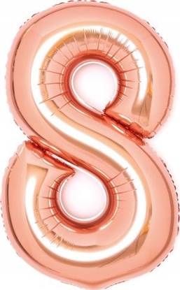 Attēls no AMSCAN Balon foliowy cyfra 8 róowe zoto 49x66cm 9913223