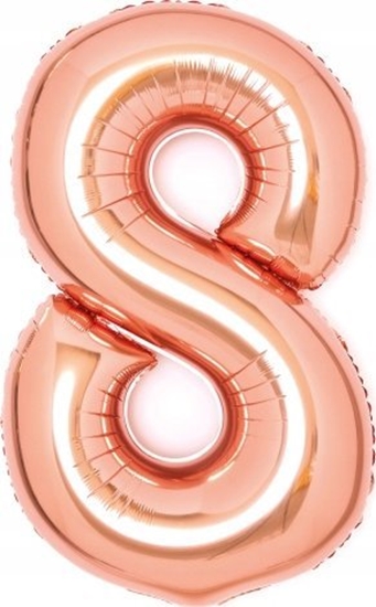 Изображение AMSCAN Balon foliowy cyfra 8 róowe zoto 49x66cm 9913223