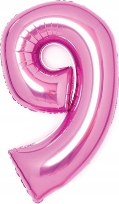 Изображение AMSCAN Balon foliowy Cyfra 9 róowa 47x66cm N26 zapakowany 9914049