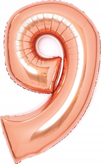 Изображение AMSCAN Balon foliowy cyfra 9 róowe zoto 47x66cm 9913224