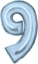 Attēls no AMSCAN Balon foliowy cyfra 9 satynowy pastelowy niebieski 86cm spakowany 9917341