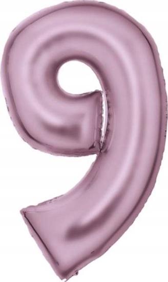 Изображение AMSCAN Balon foliowy cyfra 9 satynowy pastelowy ró 86cm spakowany 9917331