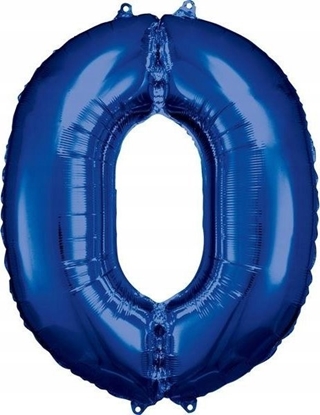 Изображение AMSCAN Balon foliowy dua cyfra 0 niebieski 70x86cm 9907274