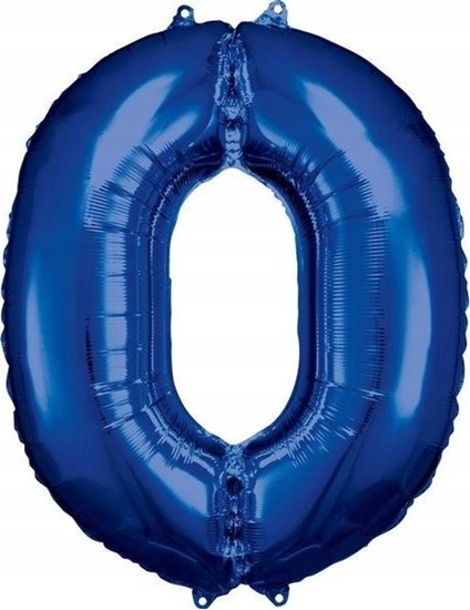 Изображение AMSCAN Balon foliowy dua cyfra 0 niebieski 70x86cm 9907274