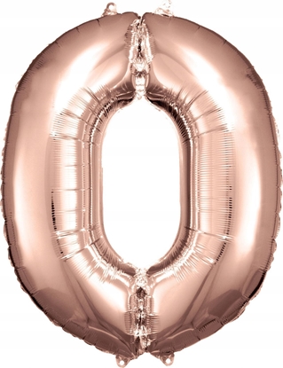 Изображение AMSCAN Balon foliowy dua cyfra 0 róowe zoto 70x86cm 9906275