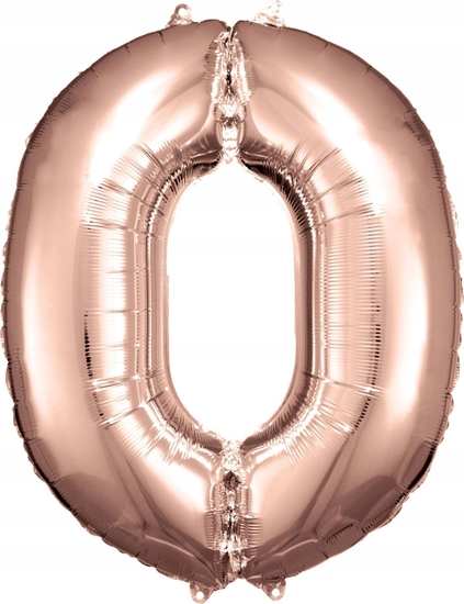 Изображение AMSCAN Balon foliowy dua cyfra 0 róowe zoto 70x86cm 9906275