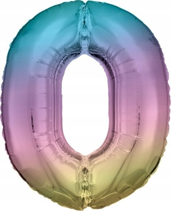 Изображение AMSCAN Balon foliowy dua cyfra 0 Tcza Pastel 70x86cm N34 spakowany 9909708