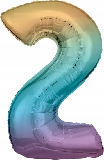 Изображение AMSCAN Balon foliowy dua cyfra 2 Tcza Pastel 57x86cm N34 spakowany 9909700