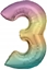 Изображение AMSCAN Balon foliowy dua cyfra 3 Tcza Pastel 58x86cm N34 spakowany 9909701