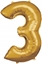Attēls no AMSCAN Balon foliowy dua cyfra 3 zota 58x86cm spakowany 9906268