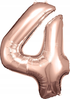 Attēls no AMSCAN Balon foliowy dua cyfra 4 róowe zoto 65x86cm 9906279