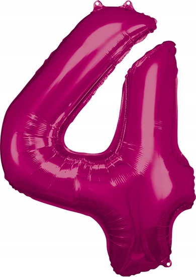 Picture of AMSCAN Balon foliowy dua cyfra 4 róowy 65x86cm 9907283