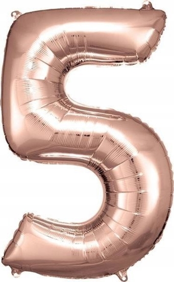 Изображение AMSCAN Balon foliowy dua cyfra 5 róowe zoto 57x86cm 9906280
