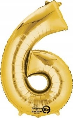Attēls no AMSCAN Balon foliowy dua cyfra 6 zota 60x86cm spakowany 9906271