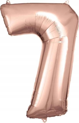 Attēls no AMSCAN Balon foliowy dua cyfra 7 róowe zoto 57x86cm 9906282