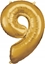 Изображение AMSCAN Balon foliowy dua cyfra 9 zota 60x86cm spakowany 9906274