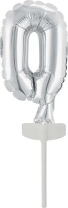 Изображение AMSCAN Balon foliowy mini cyfra 0 srebrna 7,5x12cm