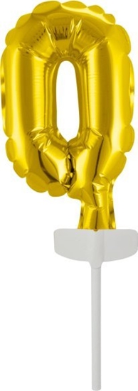 Picture of AMSCAN Balon foliowy mini cyfra 0 zota 7,5x12cm